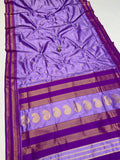 Lavender with Magenta Border Paithani Saree