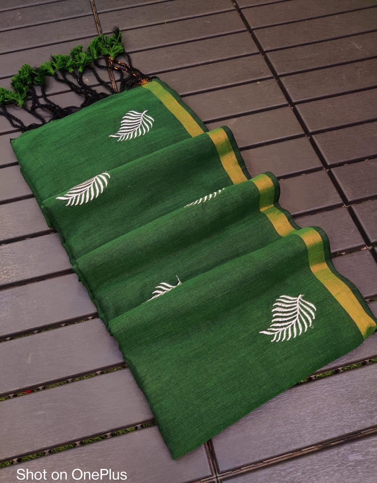 Green Khadhi cotton sareee