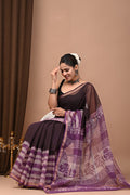 Kota doria grape colour saree