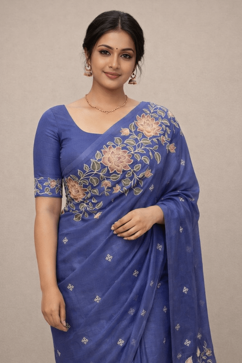 Blue organza saree - Classic to Modern