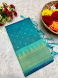 Turquoise Temple Border Paithani Saree