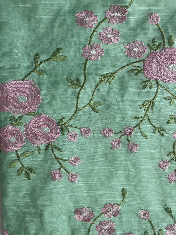 Embroidered Kota Cotton Sea Green Saree - Classic to Modern