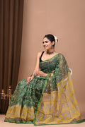 Kota doria green with yellow saree - Classic to Modern