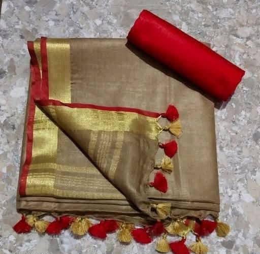 Light Brown Linen Saree - Classic to Modern