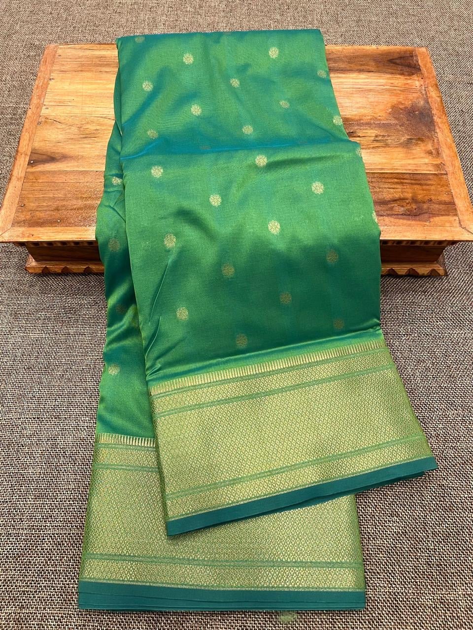 Light Green Golden Border Paithani saree - Classic to Modern