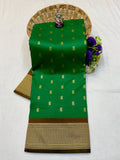 Paithani Silk Saree - Green with brown border - Classic to Modern