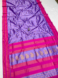 Paithani Silk Saree Lavender with Pink Border - Classic to Modern
