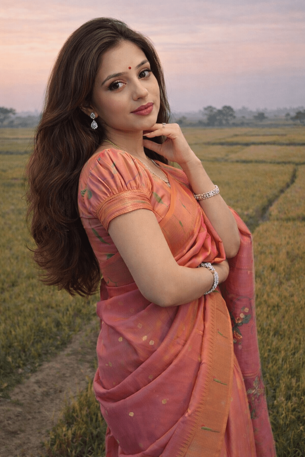 Paithani Silk Saree - Pinkish Golden double shaded saree - Classic to Modern