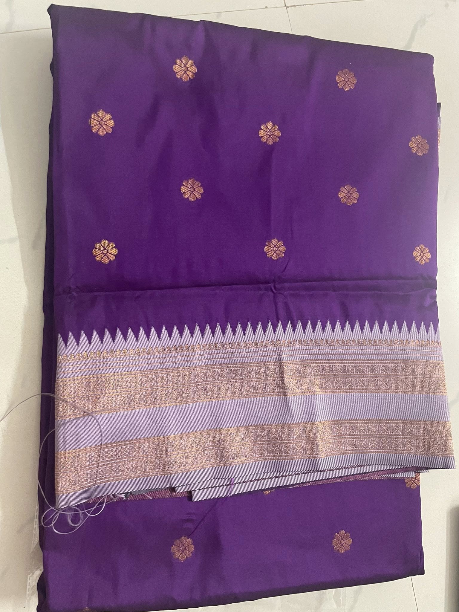 Paithani Silk Saree Violet with light Lavender Border - Classic to Modern