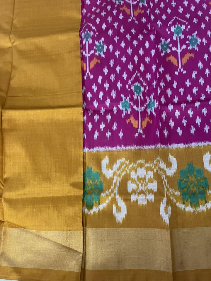 Pattu Pavadai Pink with Mustard border - Classic to Modern