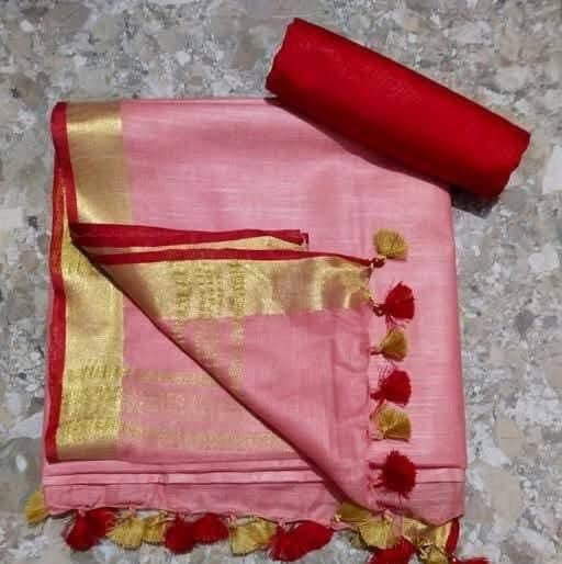 Peach Linen Saree - Classic to Modern