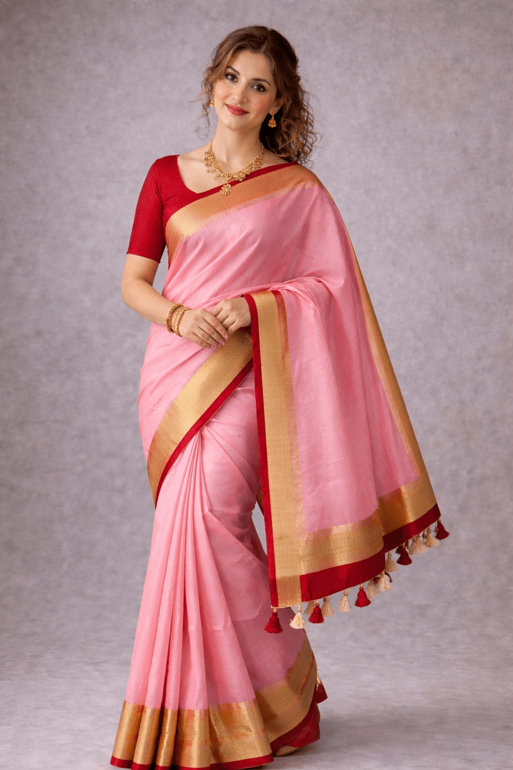Peach Linen Saree - Classic to Modern