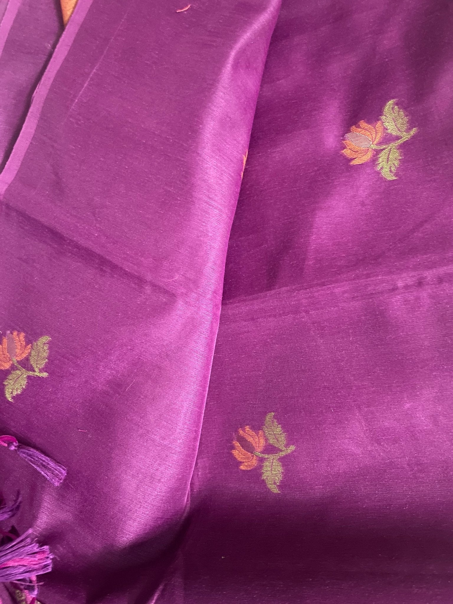 Purple pure muga cotton saree - Classic to Modern