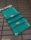 Teal Khadhi cotton sareee - Classic to Modern