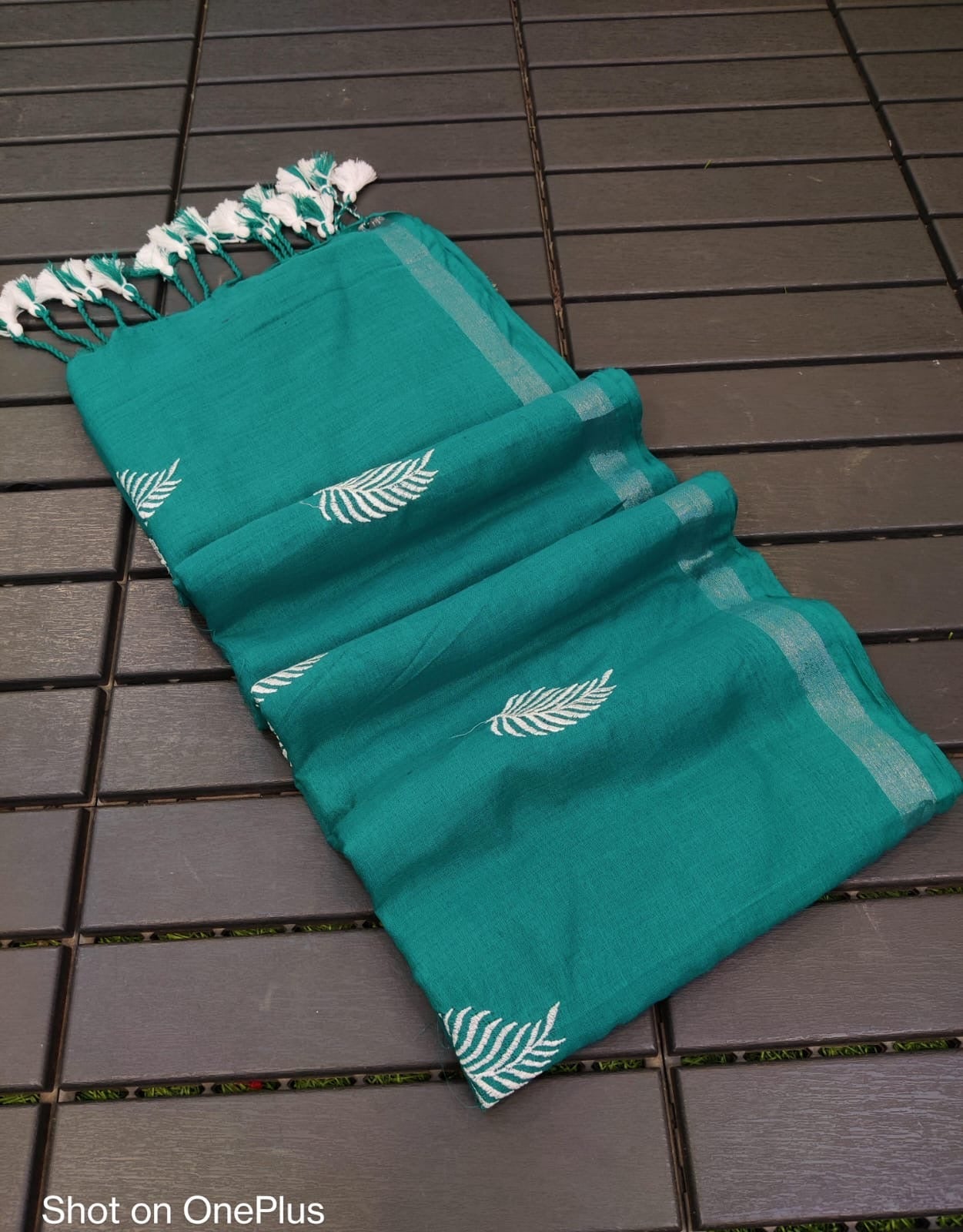 Teal Khadhi cotton sareee - Classic to Modern